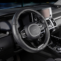 Оплетка SKYWAY Standart-3 М (370-390мм) Черная экокожа